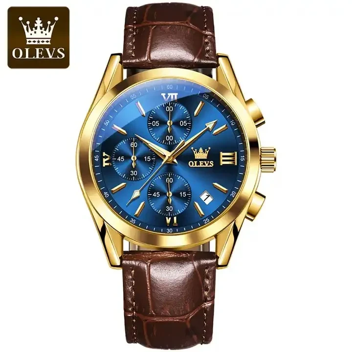 Men’s Leather Analog Quartz Watch – Fashionable & Timeless