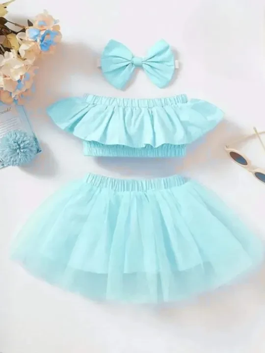 Floral Long Tutu Skirt for Baby & Girls | Wedding & Birthday Dress (0-7 Years