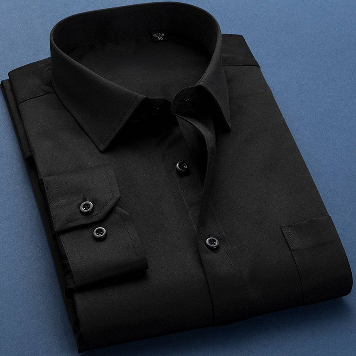 Men's Black Color Long Sleeve Trendy Cotton Shirts