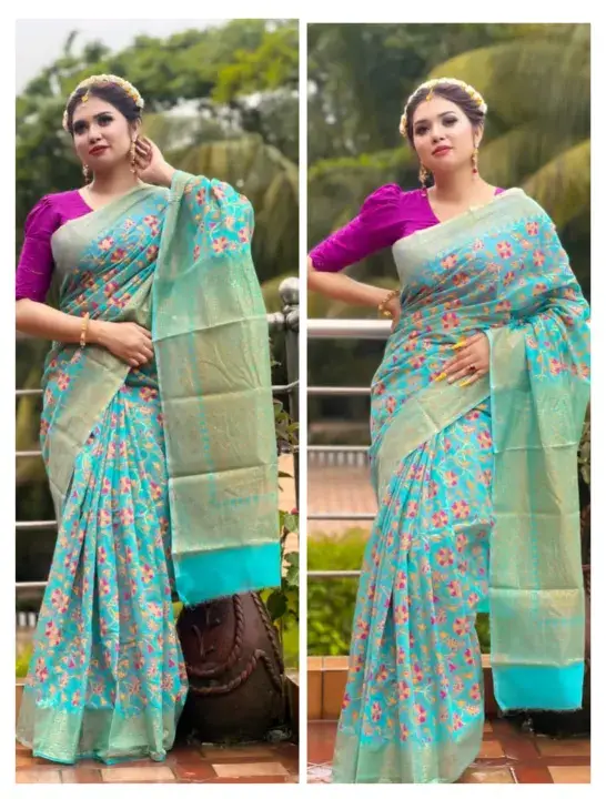 Half Silk Screen Print Saree for Women – Stylish & Trendy