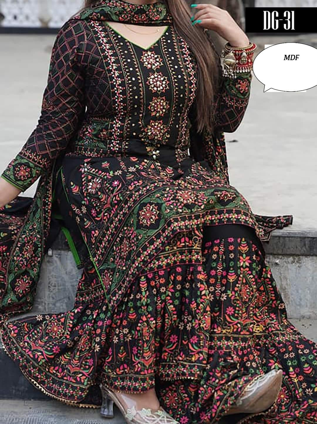 Exclusive Linen Garara Dress Three-Piece for Women & Girls