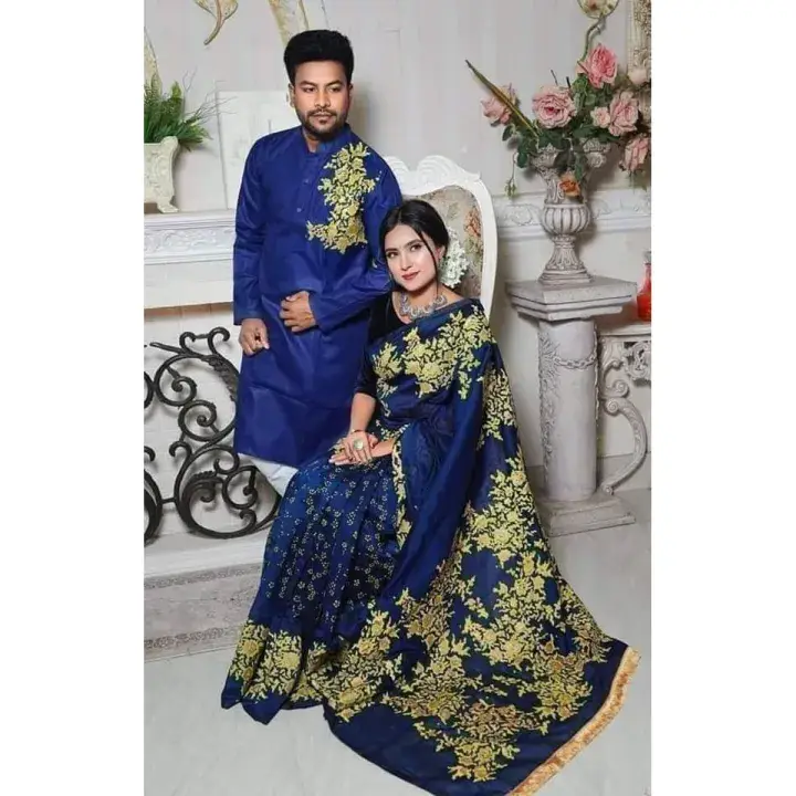 Saree & Panjabi Matching Set for Men & Women