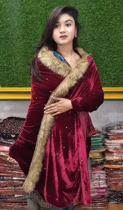 Maroon Velvet Silk Scarf for Women – 4.5 & 2 Haat Size